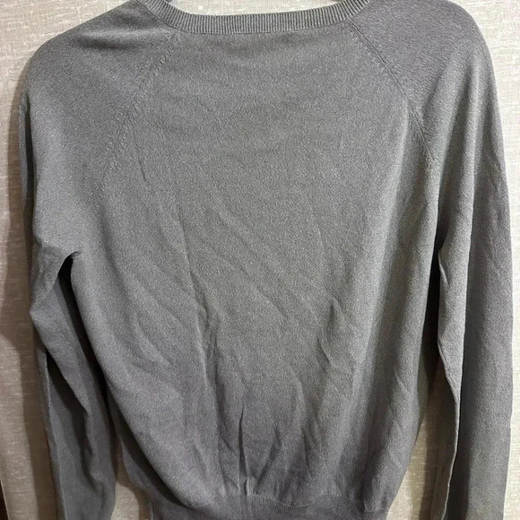 Anne Klein Grey Beaded Embroidered Grey Button Up Cardigan Size Medium - Picture 3 of 9